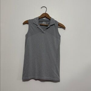 Slazenger Sleeveless Golf Polo Button Tank Top Gray